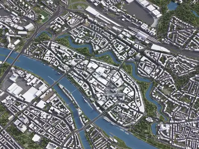 Bremen - City 3D Model Low-poly 3D model