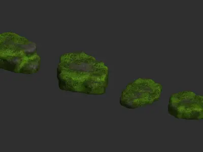 Cave Platforms 2 - Moss 2 Low-poly 3D model