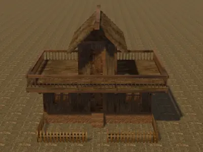 Medieval house eight 17 Low-poly 3D model