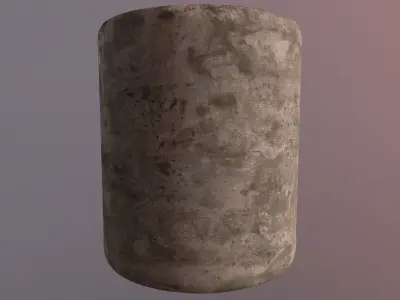 PBR Scanned Brushed Discolored Concrete Texture