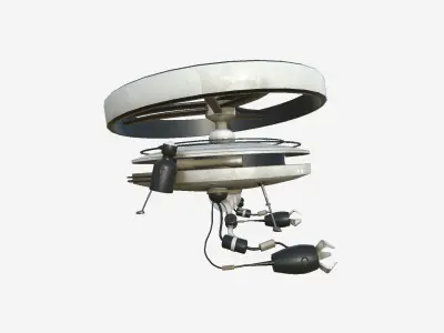 Flying Robot I09 White Dust - SciFi Character Design Low-poly 3D model