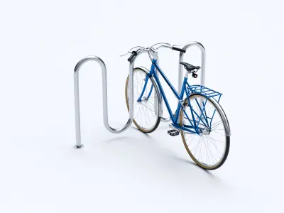 Bicycle Parking Wave Rack 3D model