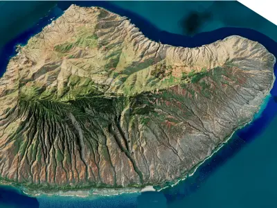 Lanai Island 3d Model terrain Low-poly 3D model