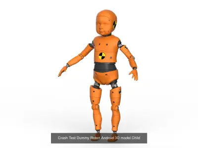  Robot Android  family   Crash Dummy Test 3D model 3D Model Pack