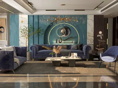 Architectural Interior Scene - Living Room 3D model