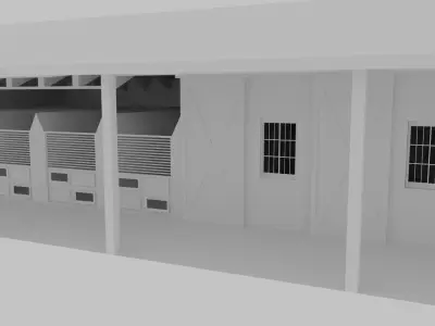 Horse Stable Low-poly 3D model