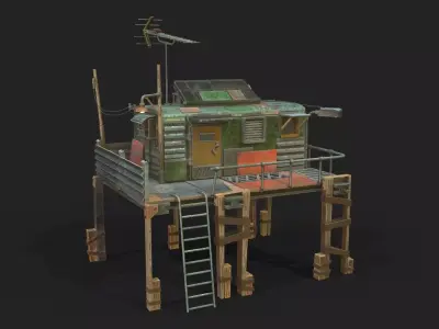 Metal Shack Low-poly 3D model