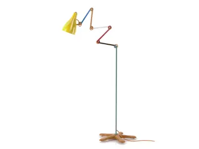 Mirobolite floor lamp with shade 3D model