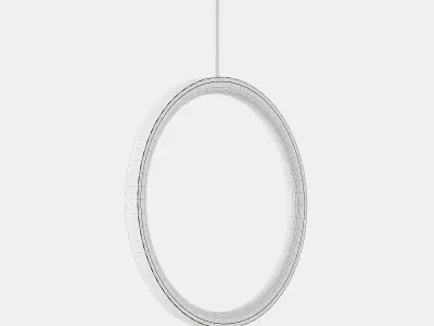 Black and White Simple Bedside Circle Pendant 3D model