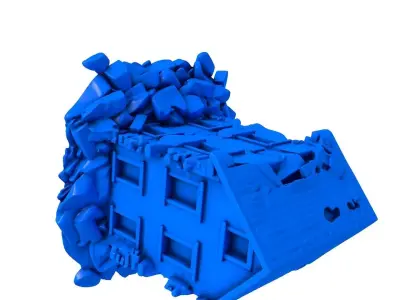 Gothic Ruins - ruined buildings  3D print model