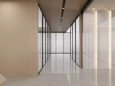 Futuristic Minimalist Reception Lobby 3D model