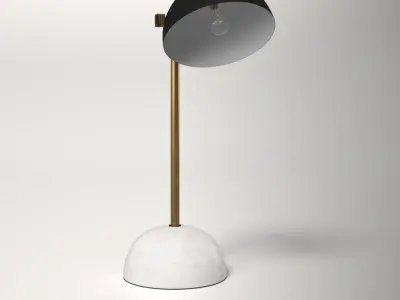 Moshe  White Brass Desk Lamp 3D model