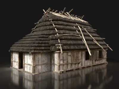 Next Gen AAA Medieval Village Collection - 7 Enterable Buildings Low-poly 3D model