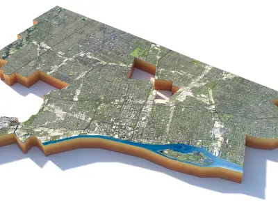 Detroit City Michigan USA 3D model