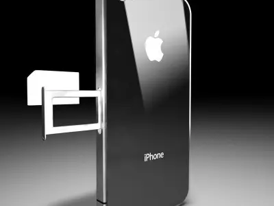 iPhone 4S with simcard 3D model