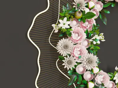 decorative set and wall decor Low-poly 3D model