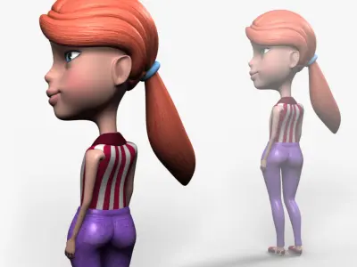 Anna Rigged Low-poly 3D model
