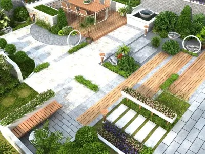 Backyard Design 3D model