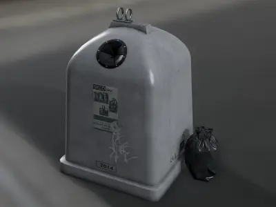 Recycling container C Low-poly 3D model