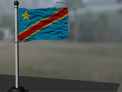 Democratic Republic of the Congo flag 3D model
