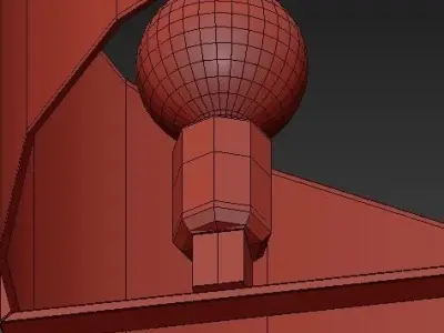 Manhattan 4 Light Aged Brass Pendant  3D model