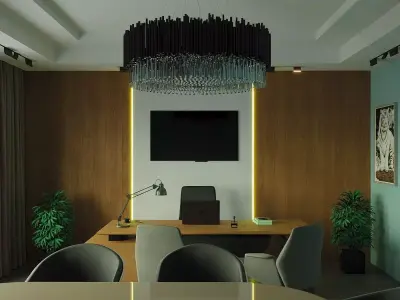 office interior Low-poly 3D model