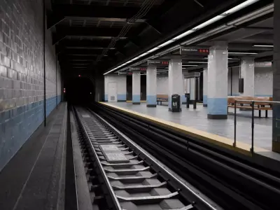 NYC Style Subway Platform Low-poly 3D model