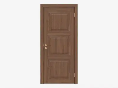 Classic Wooden Interior Door with Furniture 019 3D model