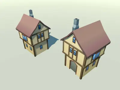 Mobile lowpoly buildings Low-poly 3D model