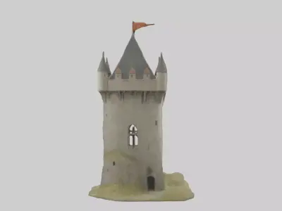 Castlecornertowerm 1 Low-poly 3D model