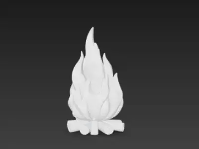 3D Model of Bonfire Halloween Fire Pit Spooky Campfire Scene 3D print model