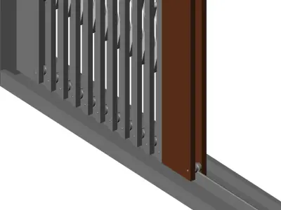 Sliding door X Frame Steel 3D model