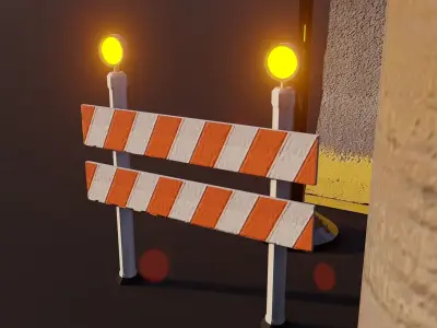Road Environments Low-poly 3D model
