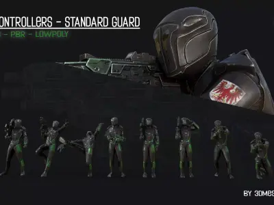 City Controllers - Standard Guard - Full Rig PBR lowpoly Low-poly 3D model