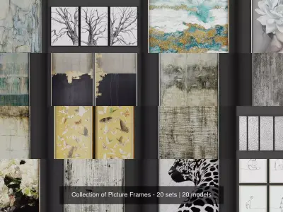 Collection of Picture Frames - 20 sets 3D Model Pack 9