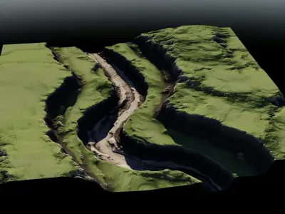 Plateau River 3D Model Pack