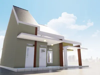 Open Communal Building 3D model