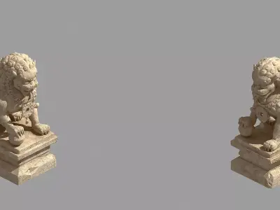 Stone Carving - Stone Lion 63 3D model