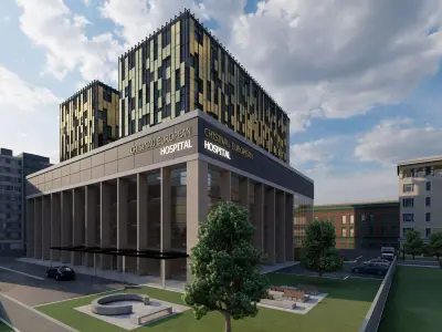 Modern Hospital Building 3D model