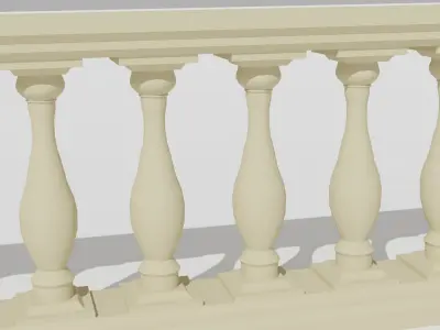 balustrade 01 Low-poly 3D model