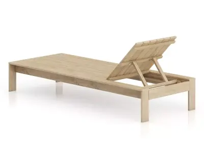 Wooden Sunbed 3D model