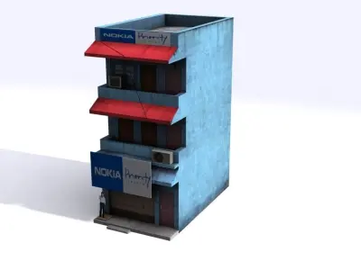 Indian Building Low Poly 02 Low-poly 3D model