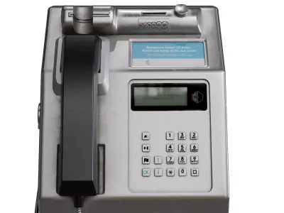 2000s Game-Ready Australian Payphone 3D Model Low-poly 3D model