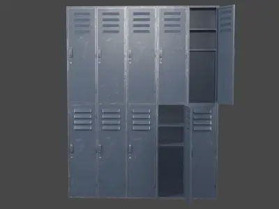 Locker set of lockers Low-poly 3D model