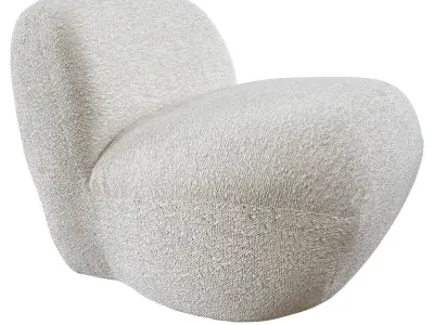 Tangyuan Lounge Chair - Maya Cream Boucle 3D model