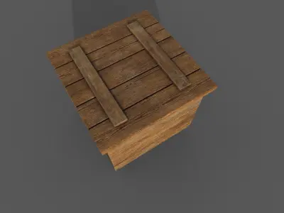 Wooden Box Low-poly 3D model Low-poly 3D model