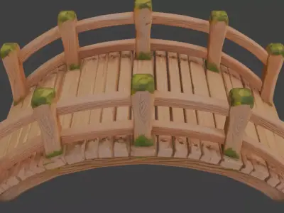 wooden bridge 3d model 3D model