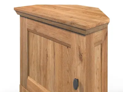 Country Corner Cabinet 1 Door Solid Natural Oak  3D model