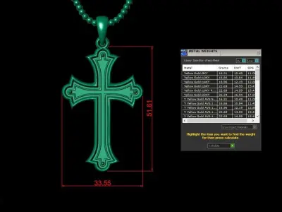 Light Gold Cross New Design  CP 10 3D print model
