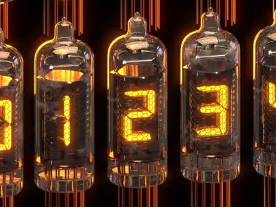 A Nixie tube or cold cathode display 3D model